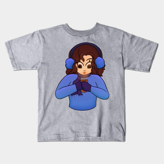 Bundled Up For Winter Kids T-Shirt by StressBall